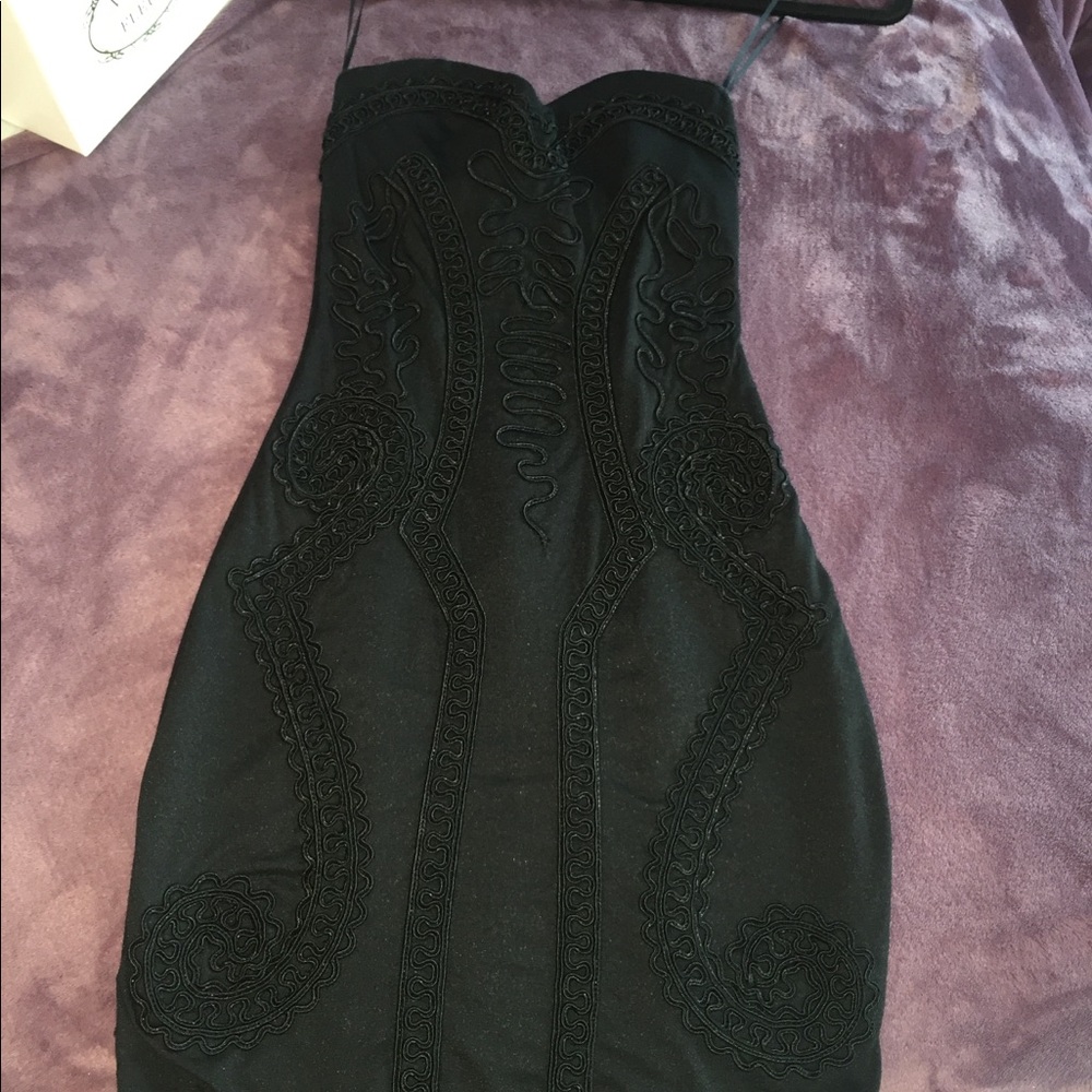 Black Tube top dress with pretty stitching
